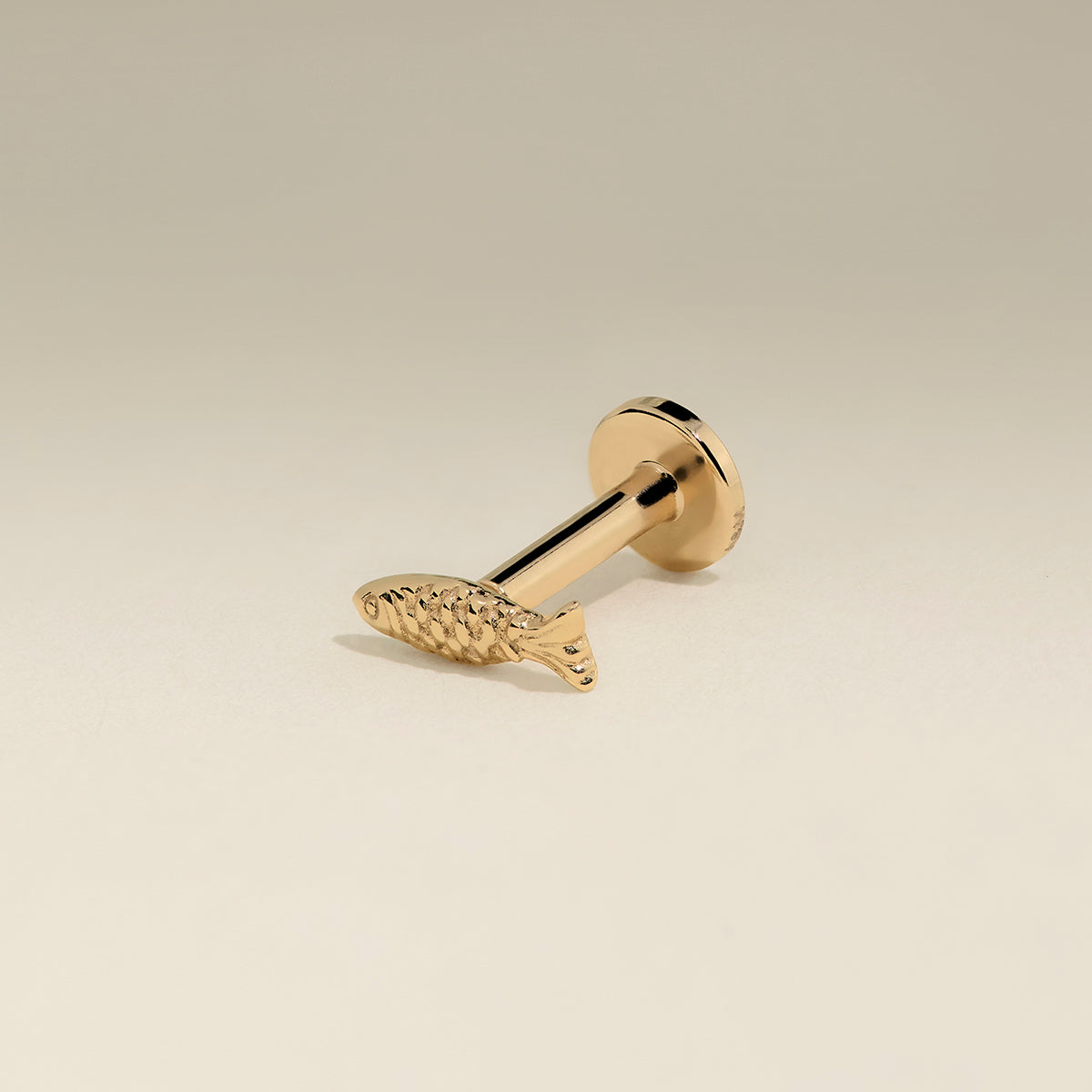 Fish Piercing Stud in Solid Gold-Astrid & Miyu