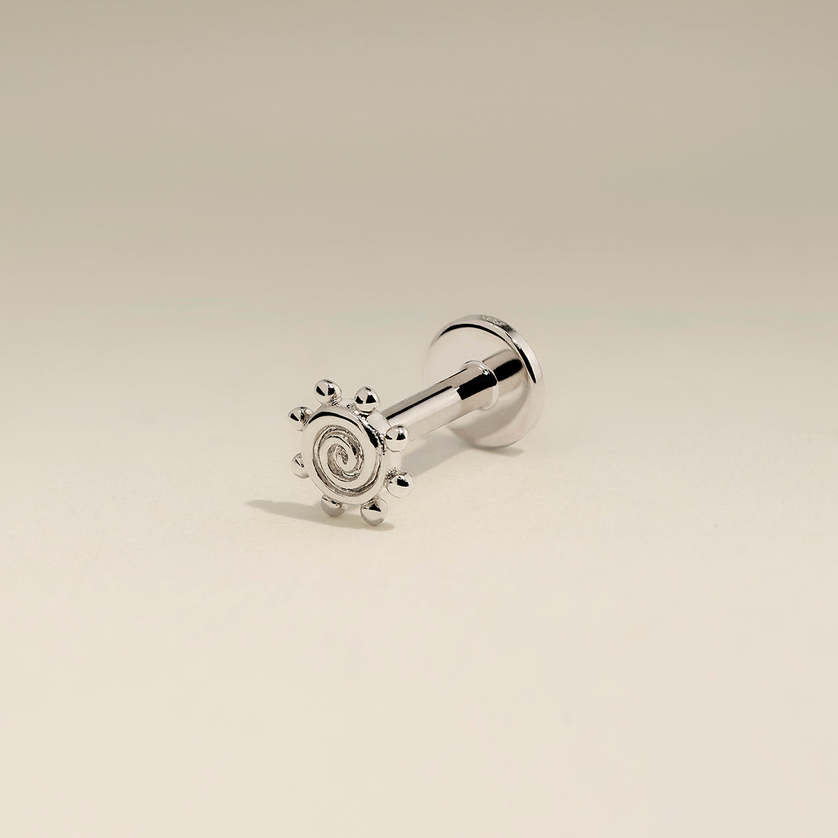 Solstice Piercing Stud in Solid White Gold-Astrid & Miyu