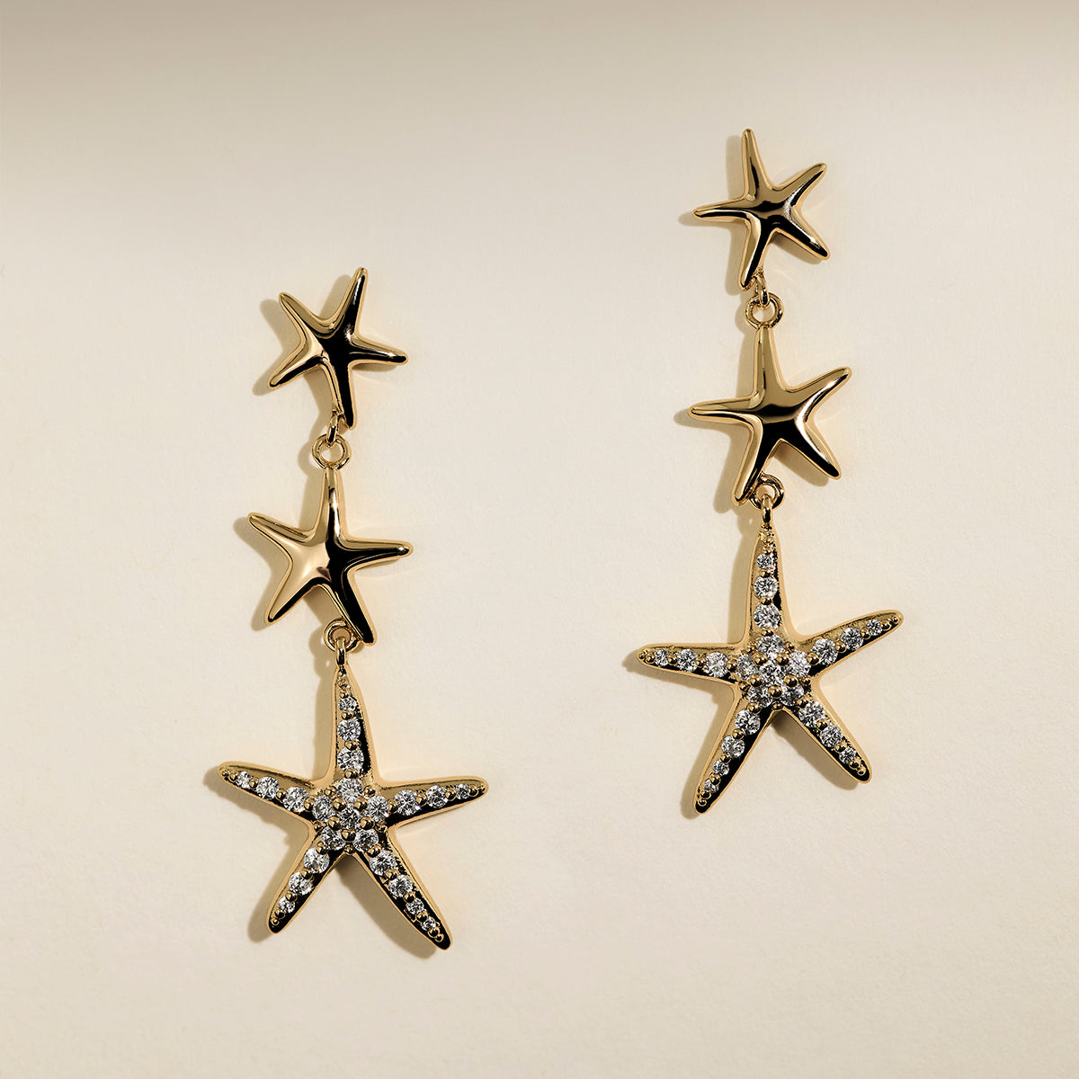 Starfish Drop Studs in Gold-Astrid & Miyu