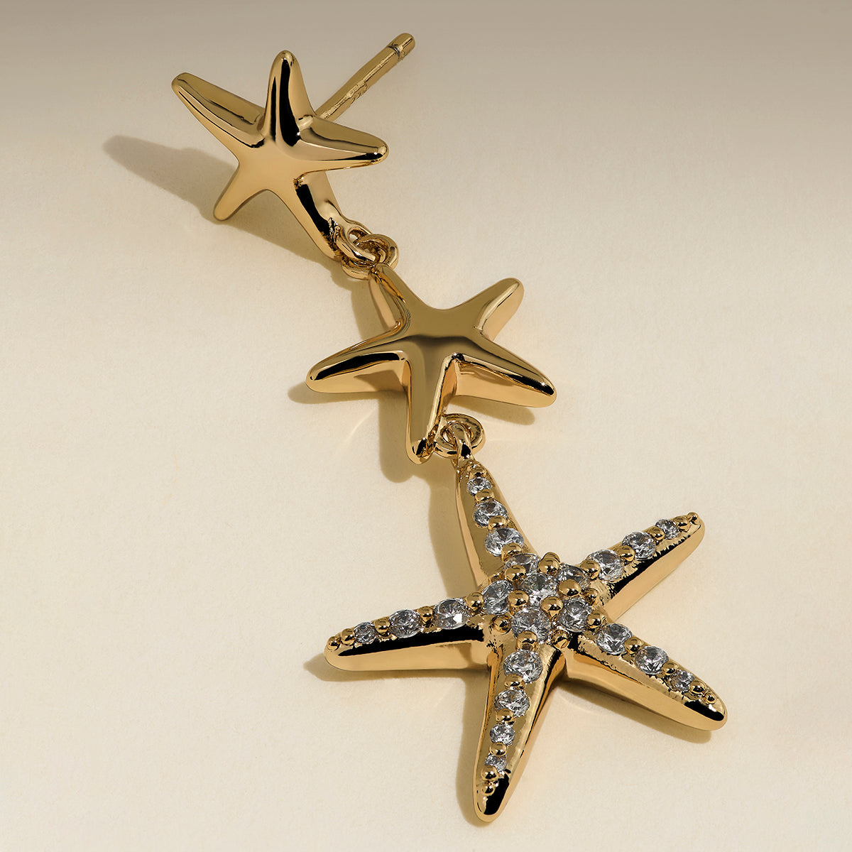 Starfish Drop Studs in Gold-Astrid & Miyu