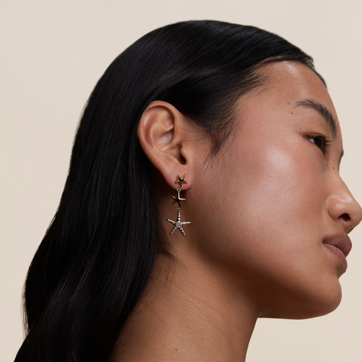 Starfish Drop Studs in Gold-Astrid & Miyu