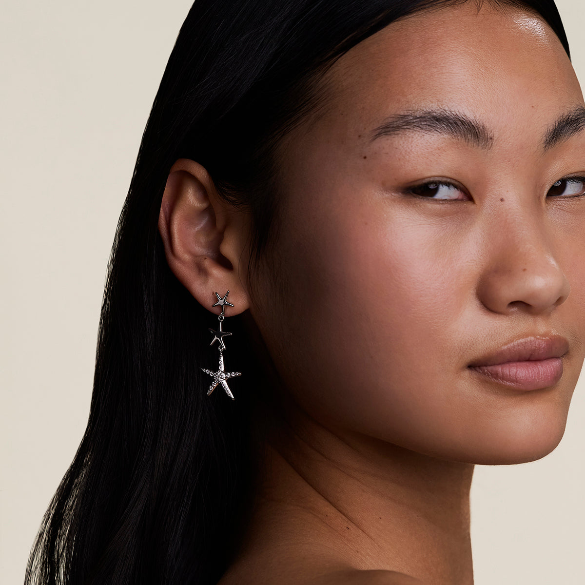 Starfish Drop Studs in Silver-Astrid & Miyu