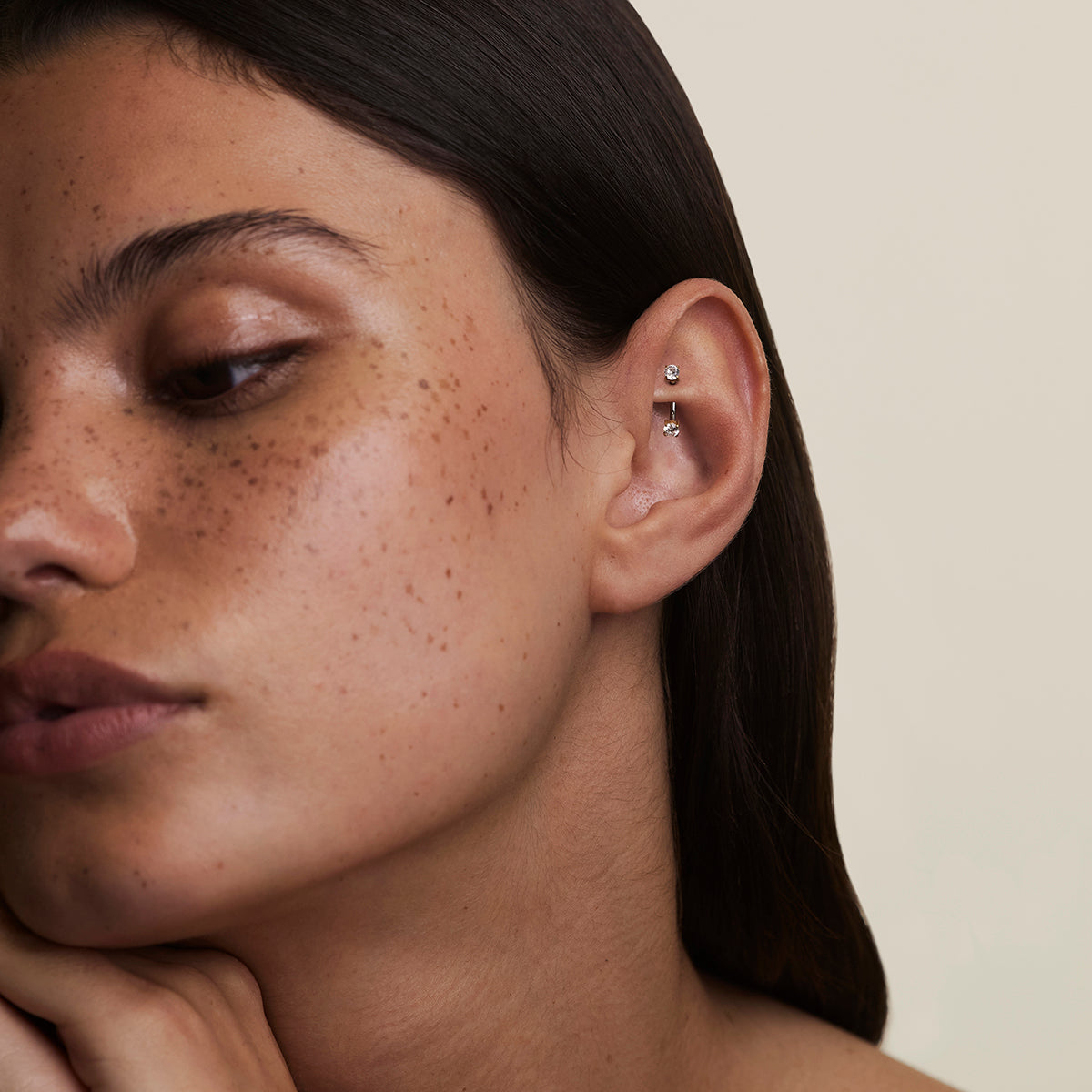 Crystal Titanium Rook Bar in Gold-Astrid & Miyu