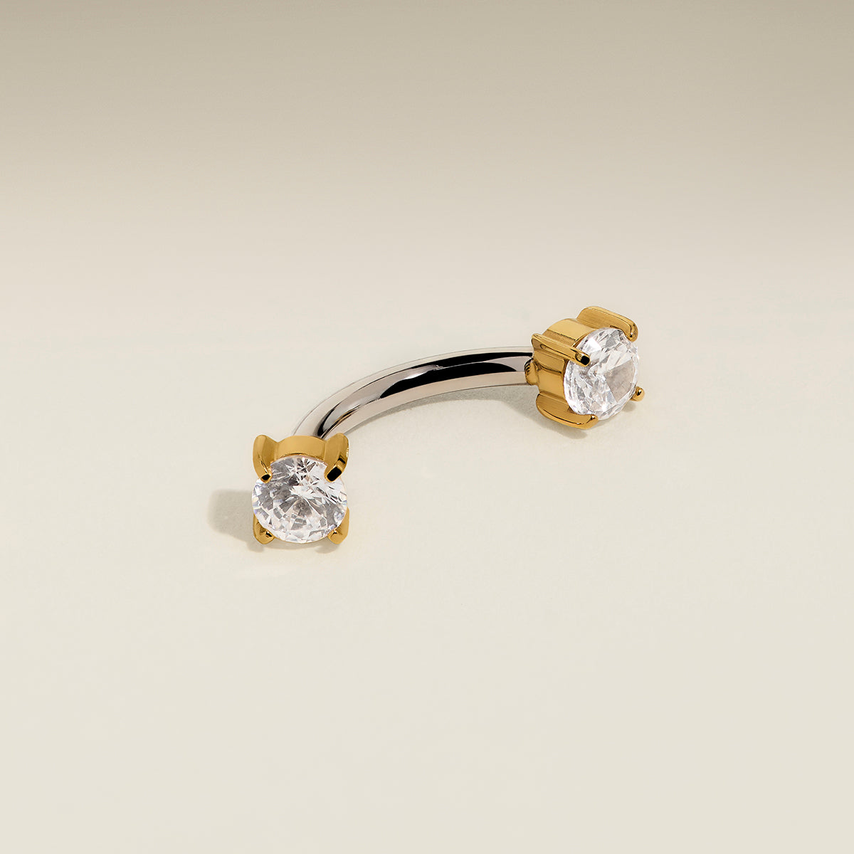 Crystal Titanium Rook Bar in Gold-Astrid & Miyu