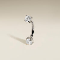 Crystal Titanium Rook Bar in Platinum-Astrid & Miyu