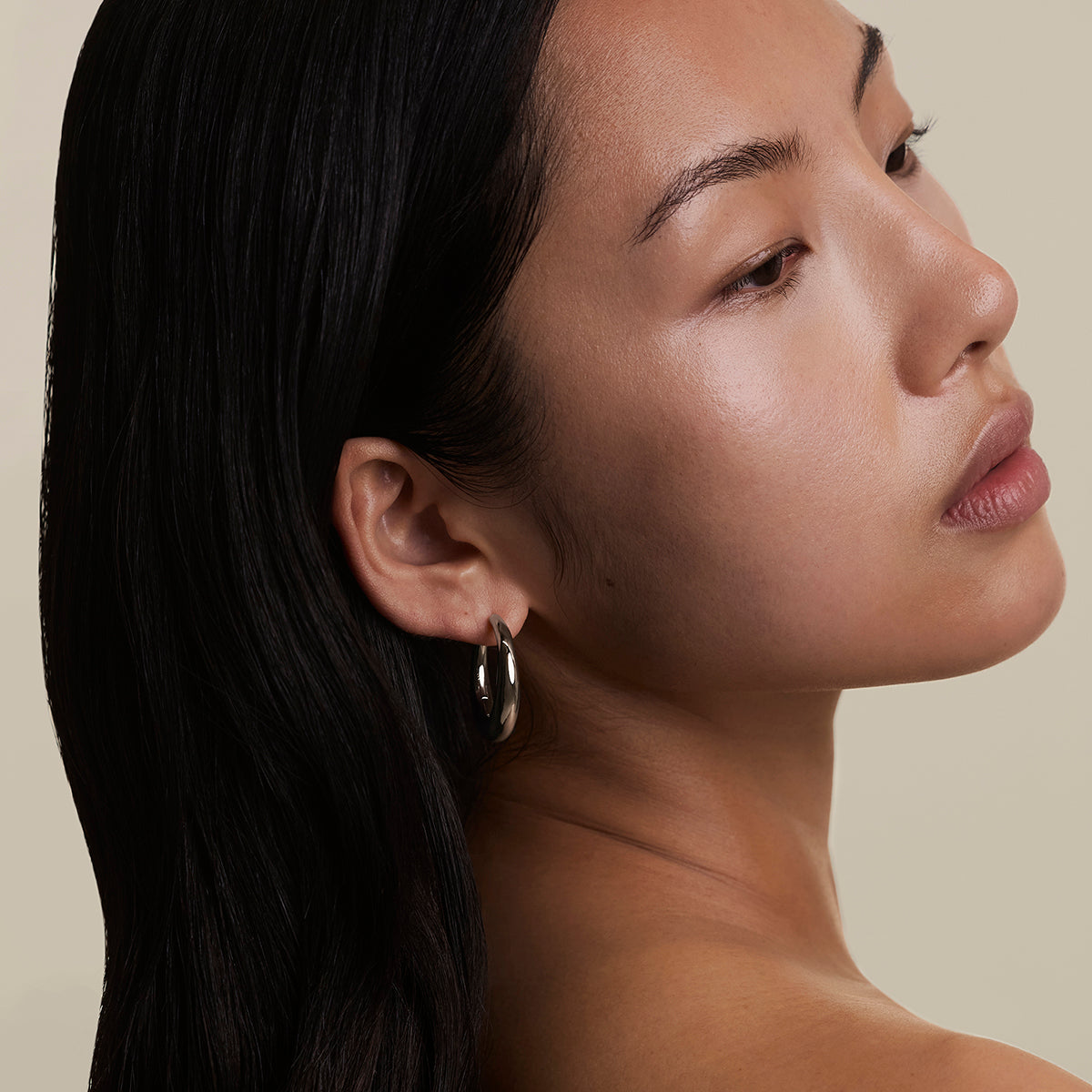 Dome XL Hoops in Silver-Astrid & Miyu