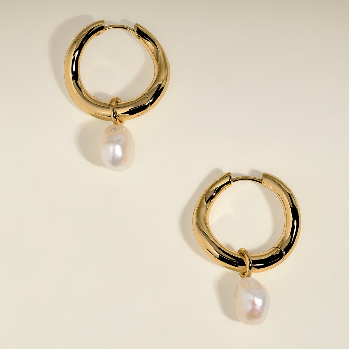 Serenity Pearl Charm XL Hoops in Gold-Astrid & Miyu