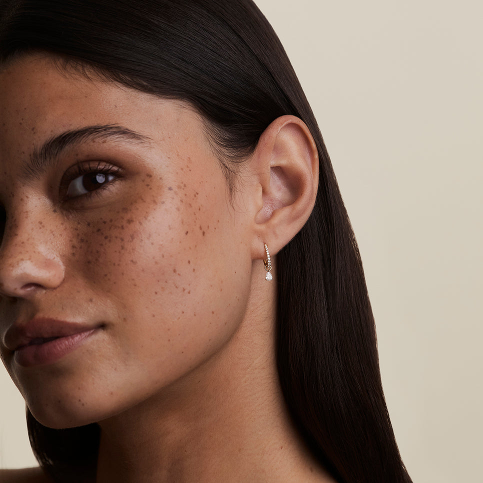 Diamond April Earring Charm in Solid Gold-Astrid & Miyu