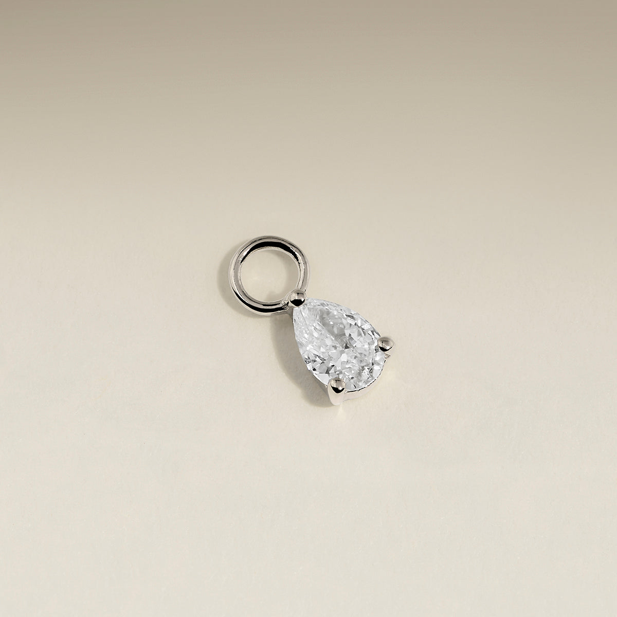 Diamond April Earring Charm in Solid White Gold-Astrid & Miyu