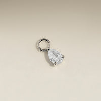 Diamond April Earring Charm in Solid White Gold-Astrid & Miyu