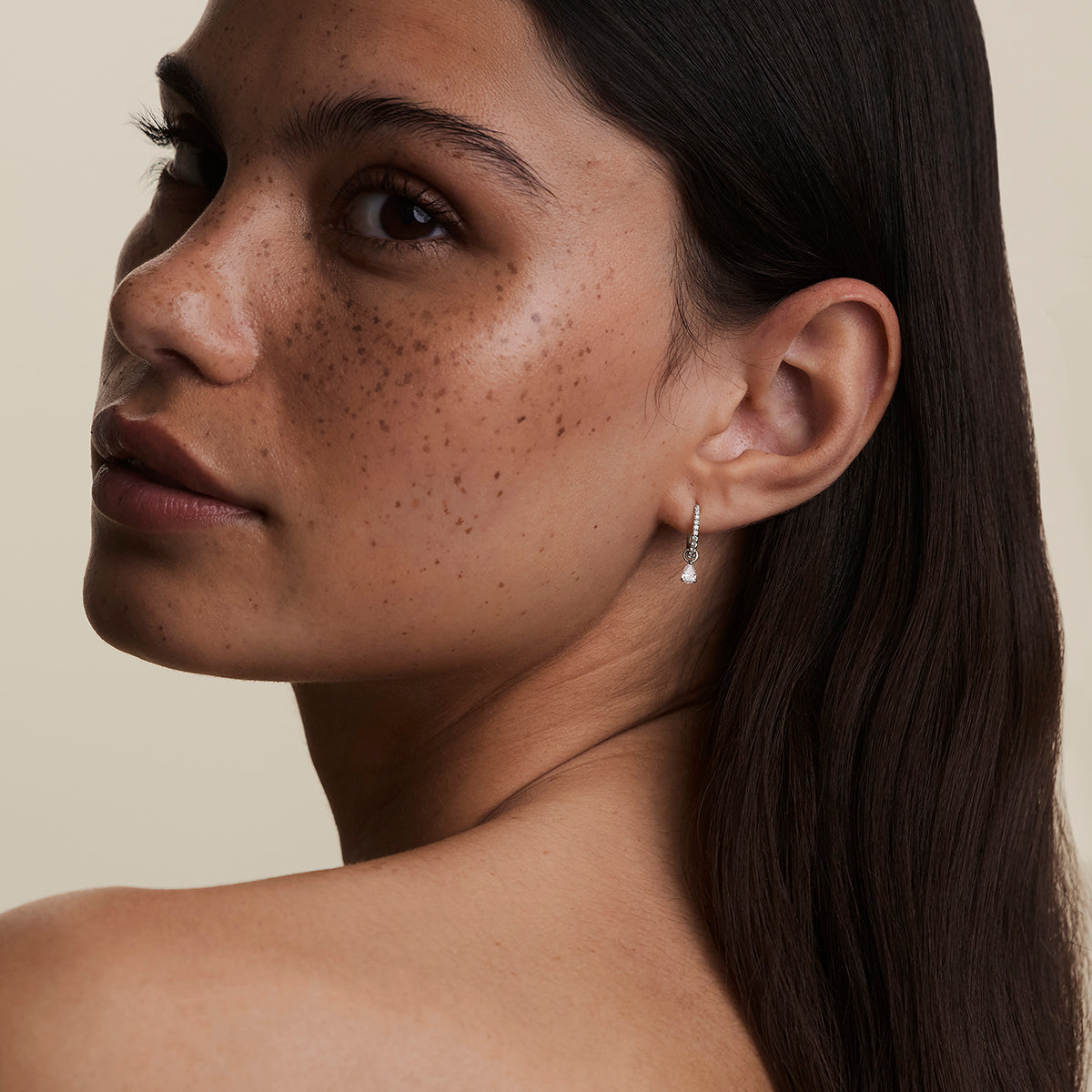 Diamond April Earring Charm in Solid White Gold-Astrid & Miyu