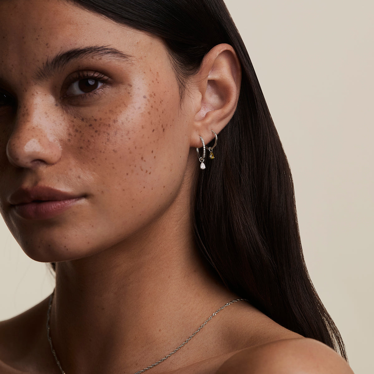 Diamond April Earring Charm in Solid White Gold-Astrid & Miyu