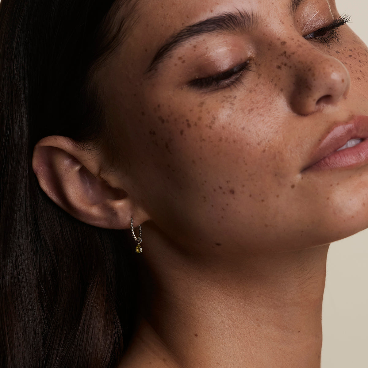 Olivine August Earring Charm in Solid White Gold-Astrid & Miyu