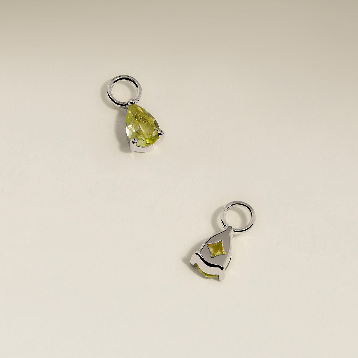 Olivine August Earring Charm in Solid White Gold-Astrid & Miyu