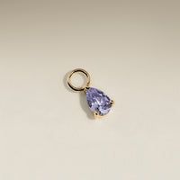Tanzanite December Earring Charm in Solid Gold-Astrid & Miyu