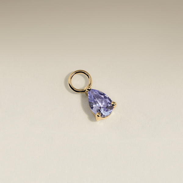 Tanzanite December Earring Charm in Solid Gold-Astrid & Miyu