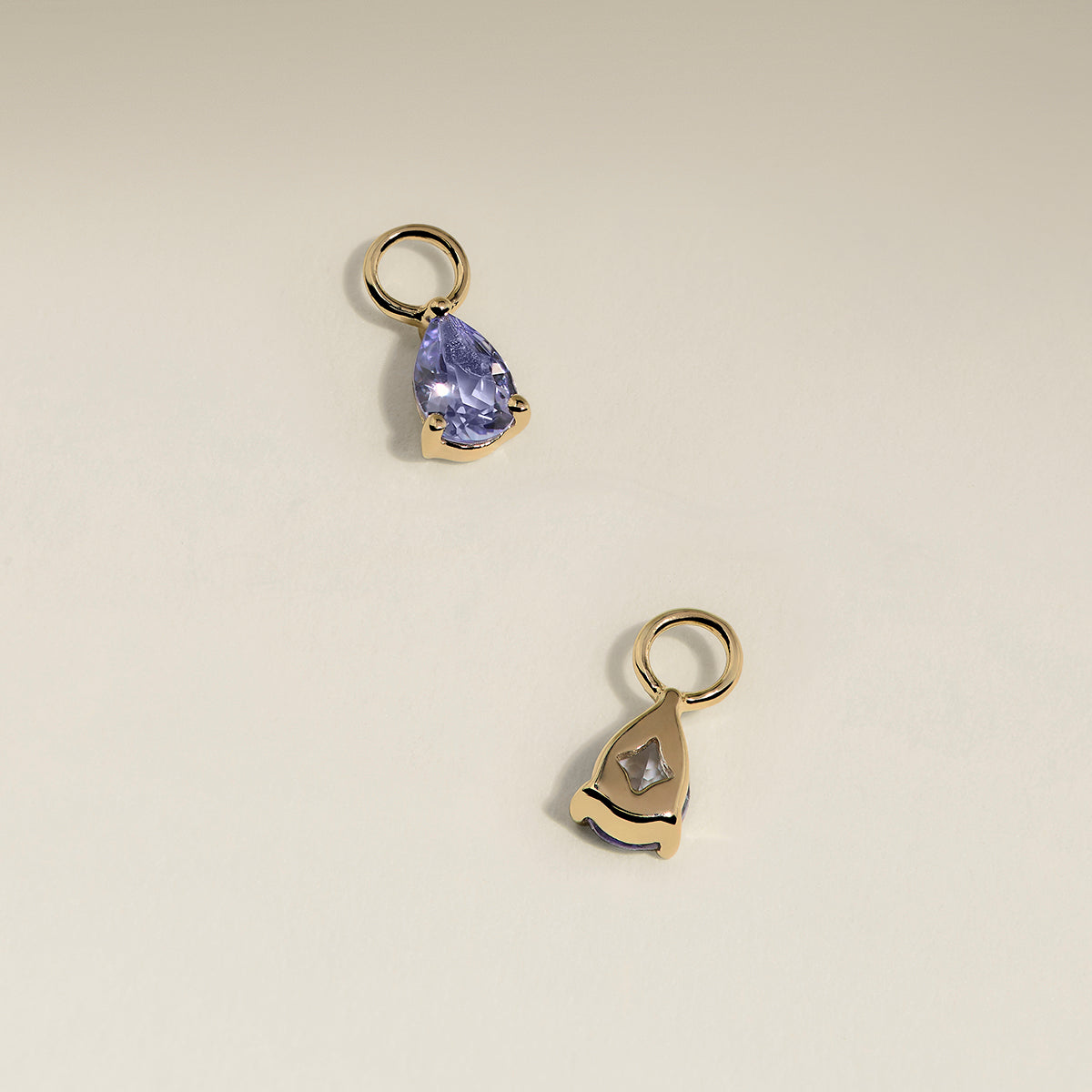 Tanzanite December Earring Charm in Solid Gold-Astrid & Miyu
