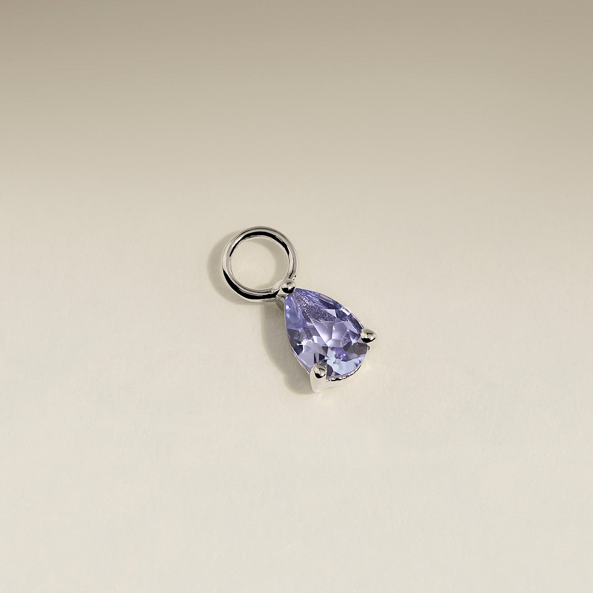 Tanzanite December Earring Charm in Solid White Gold-Astrid & Miyu