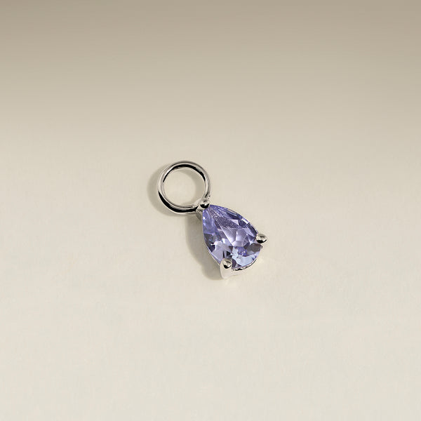 Tanzanite December Earring Charm in Solid White Gold-Astrid & Miyu