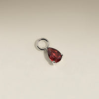 Garnet January Earring Charm in Solid White Gold-Astrid & Miyu
