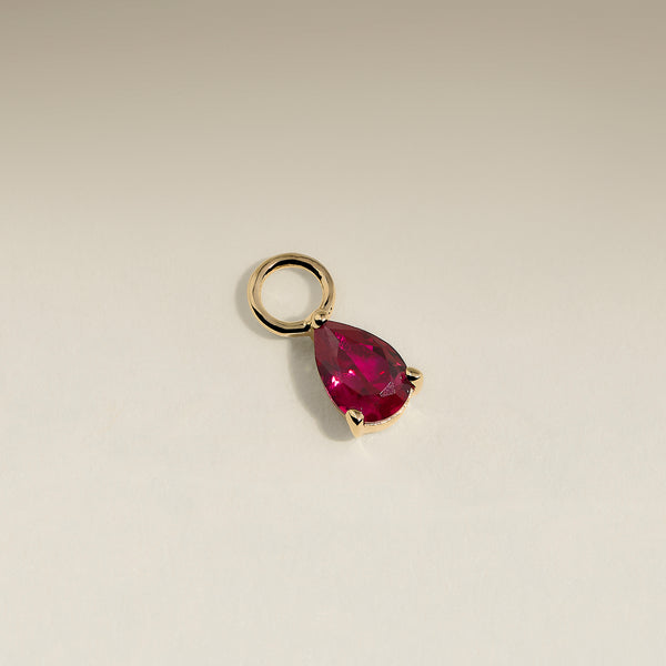 Ruby July Earring Charm in Solid Gold-Astrid & Miyu