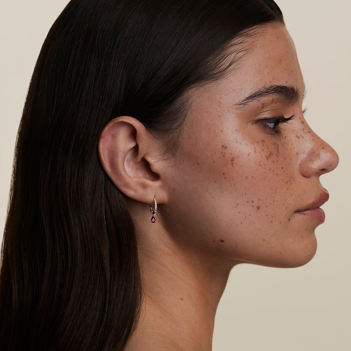 Ruby July Earring Charm in Solid Gold-Astrid & Miyu