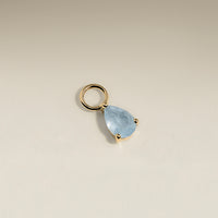 Aquamarine March Earring Charm in Solid Gold-Astrid & Miyu