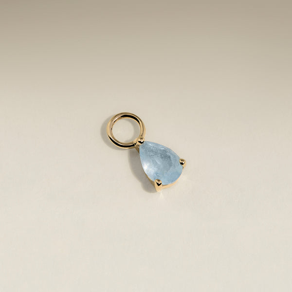 Aquamarine March Earring Charm in Solid Gold-Astrid & Miyu