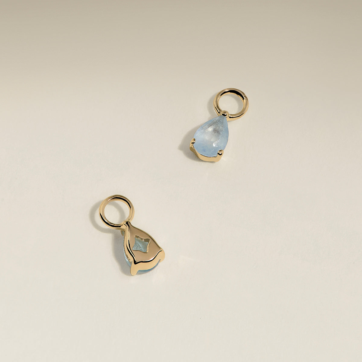 Aquamarine March Earring Charm in Solid Gold-Astrid & Miyu