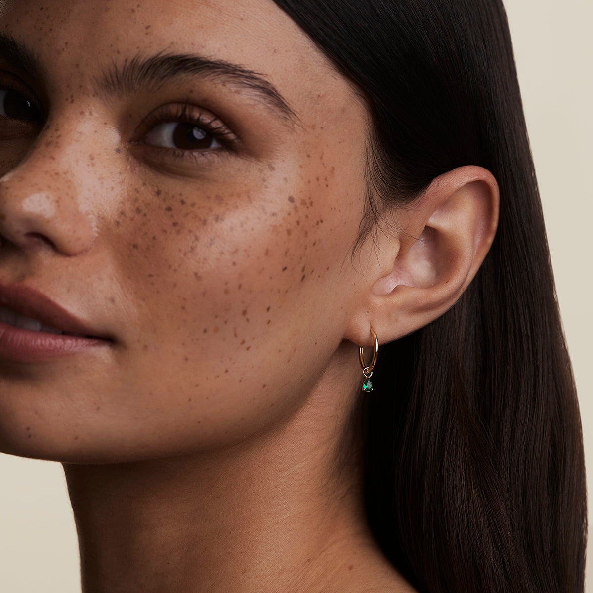 Emerald May Earring Charm in Solid Gold-Astrid & Miyu