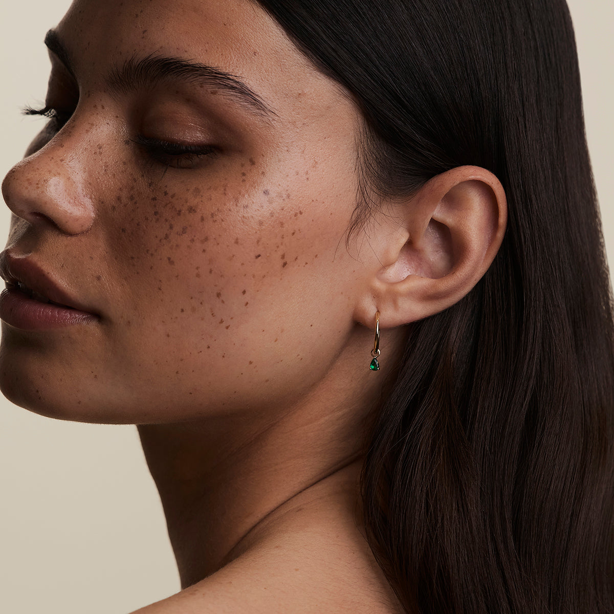 Emerald May Earring Charm in Solid Gold-Astrid & Miyu