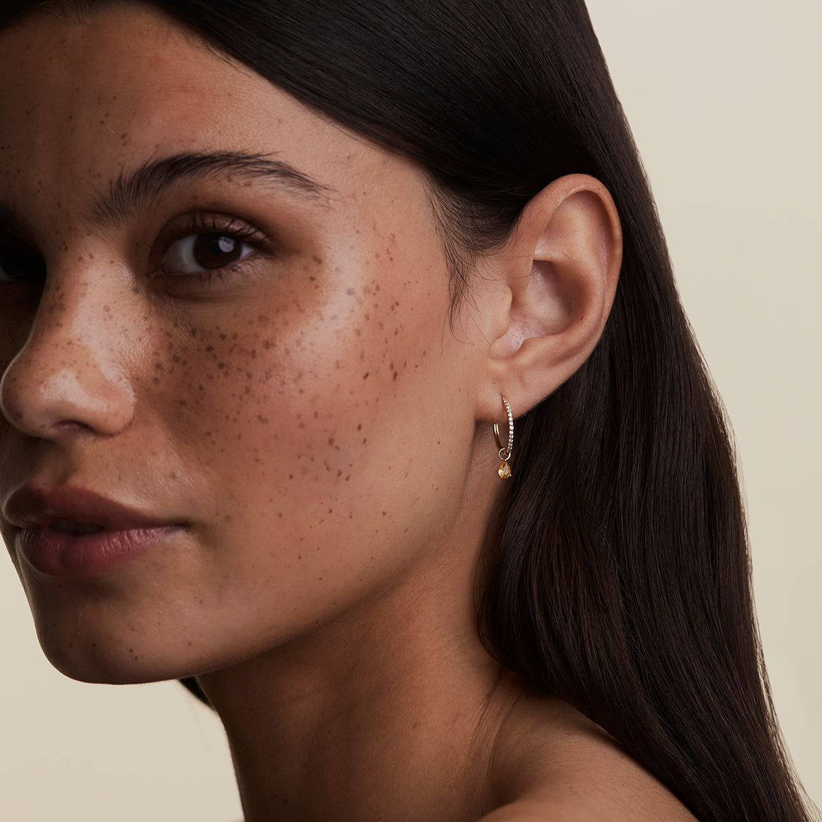 Citrine November Earring Charm in Solid Gold-Astrid & Miyu