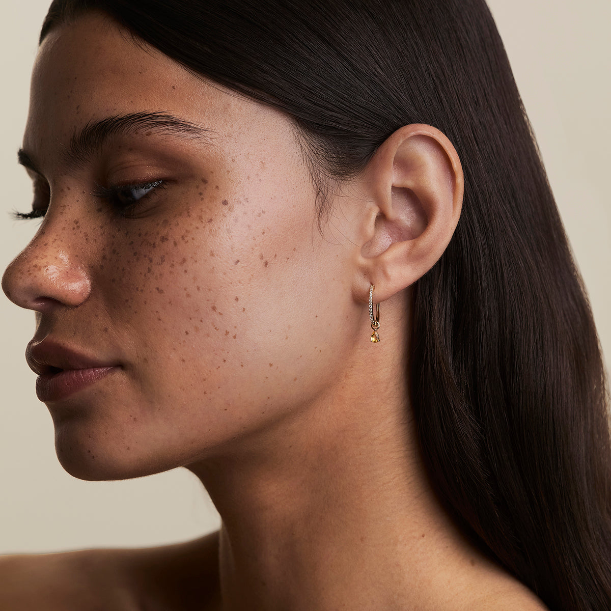 Citrine November Earring Charm in Solid Gold-Astrid & Miyu