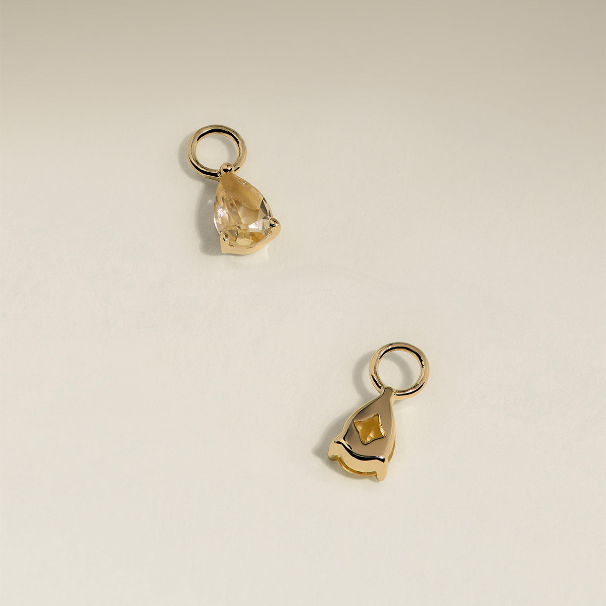 Citrine November Earring Charm in Solid Gold-Astrid & Miyu