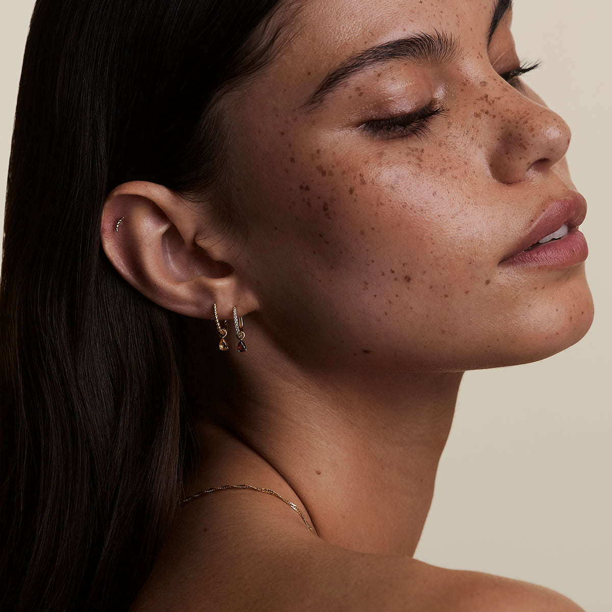 Citrine November Earring Charm in Solid Gold-Astrid & Miyu