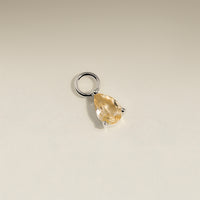 Citrine November Earring Charm in Solid White Gold-Astrid & Miyu