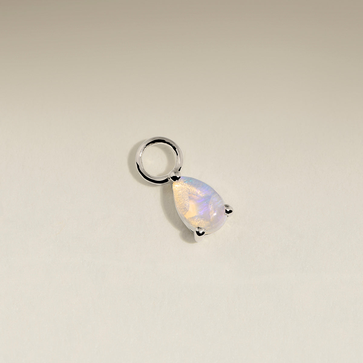 Opal October Earring Charm in Solid White Gold-Astrid & Miyu