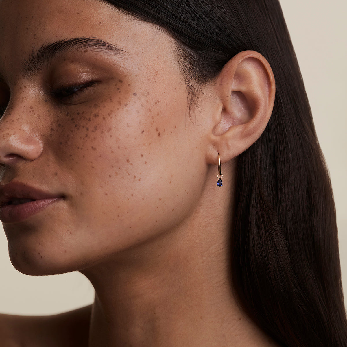 Sapphire September Earring Charm in Solid Gold-Astrid & Miyu