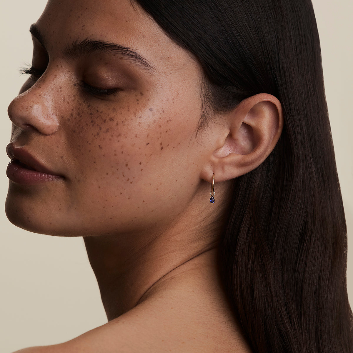Sapphire September Earring Charm in Solid Gold-Astrid & Miyu