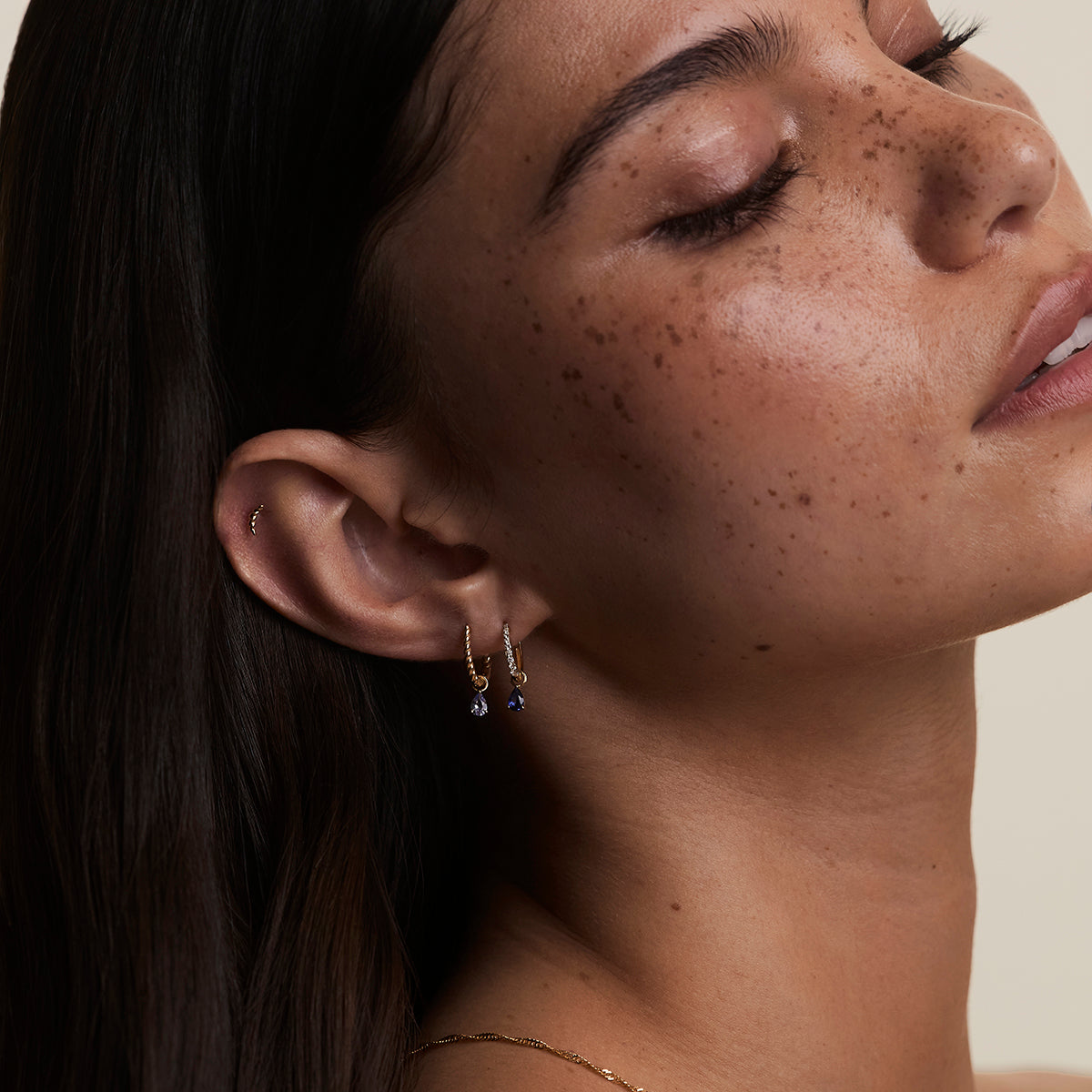 Sapphire September Earring Charm in Solid Gold-Astrid & Miyu