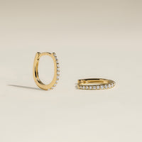 Diamond Pavé Huggies in Solid Gold-Astrid & Miyu