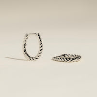 Rope Huggies in Solid White Gold-Astrid & Miyu