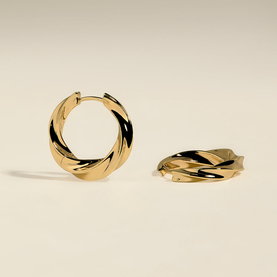 Cosmic Twist Large Hoops in Gold-Astrid & Miyu
