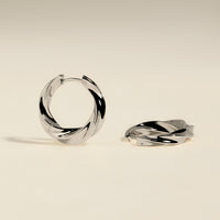 Cosmic Twist Large Hoops in Silver-Astrid & Miyu