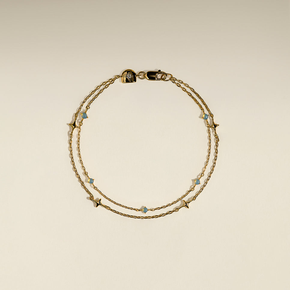 Cosmic Opal Double Bracelet in Gold-Astrid & Miyu