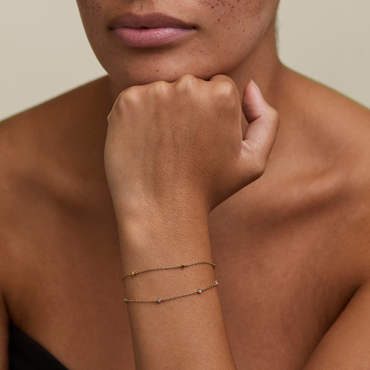 Cosmic Opal Double Bracelet in Gold-Astrid & Miyu