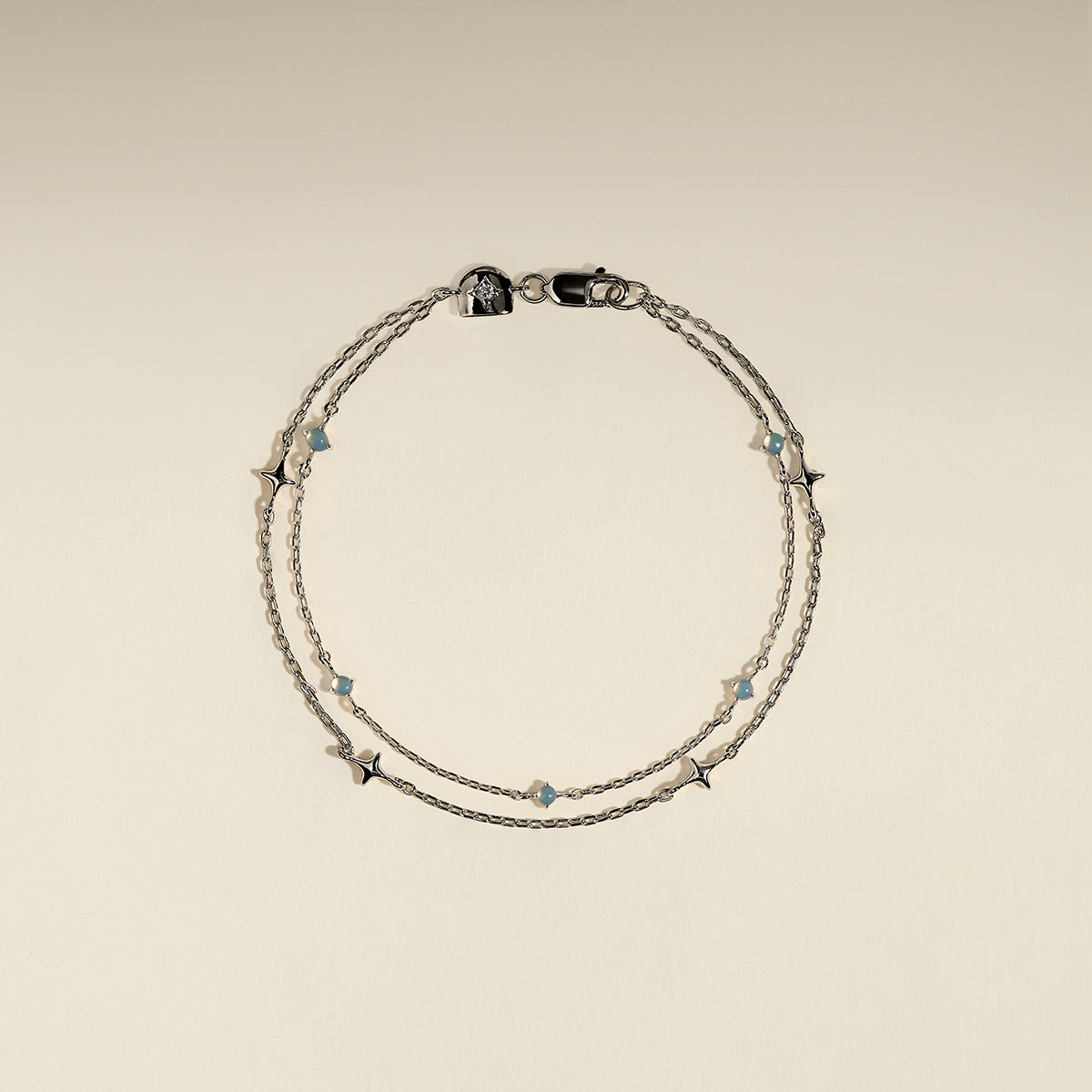 Cosmic Opal Double Bracelet in Silver-Astrid & Miyu