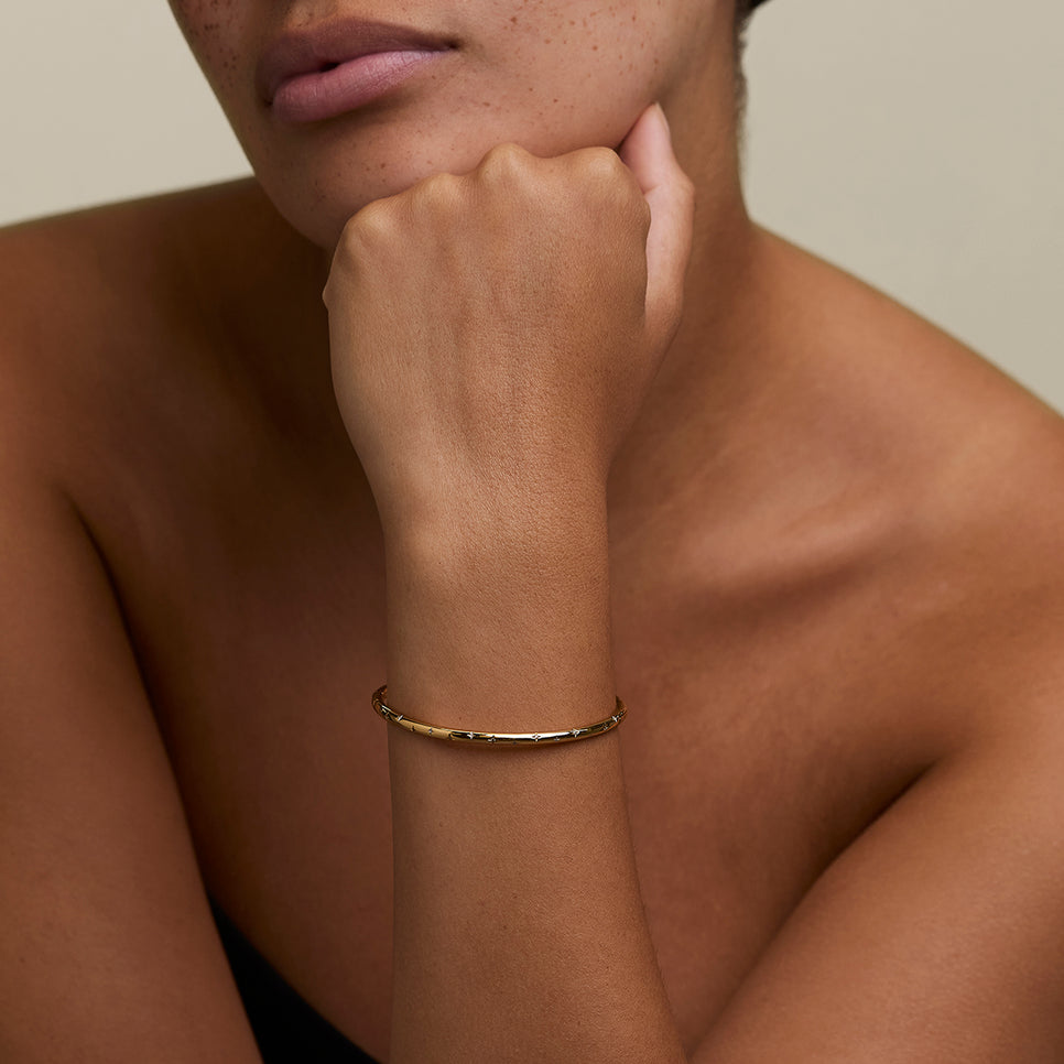 Cosmic Dome Bangle in Gold-Astrid & Miyu