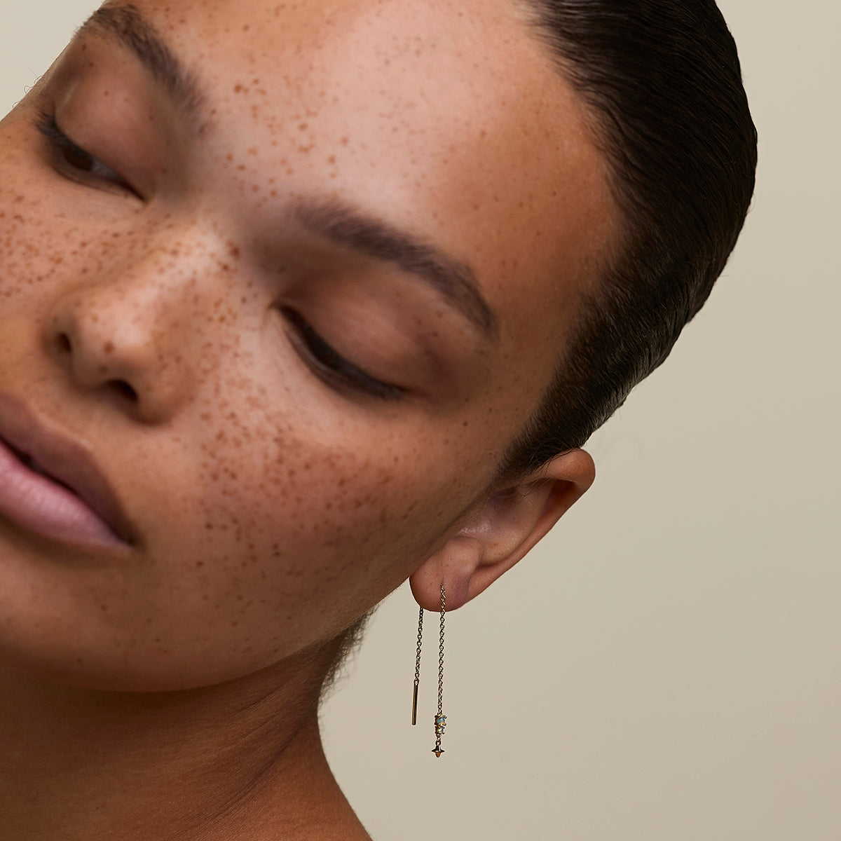 Cosmic Opal Thread Earrings in Gold-Astrid & Miyu