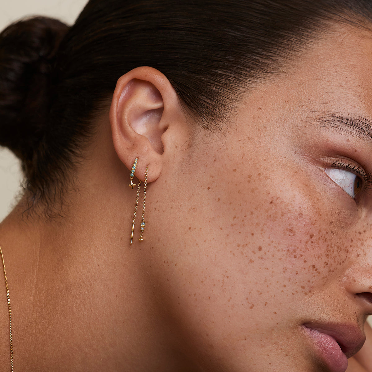 Cosmic Opal Thread Earrings in Gold-Astrid & Miyu